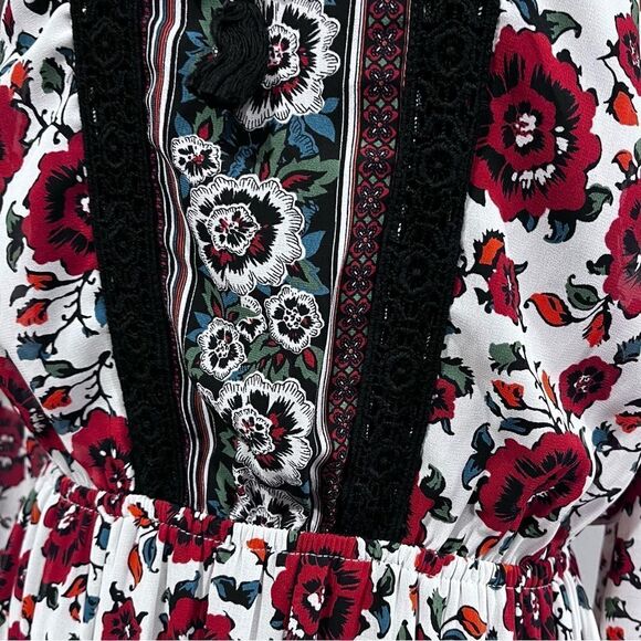 DR2 Long sleeve floral knee length country bohemian dress size Medium - Picture 3 of 13